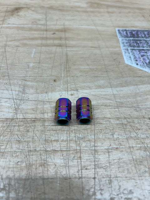 Titanium Valve Stem Cap - Rainbow